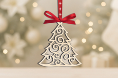 Christmas Tree Toy Model Laser Ornament Holiday Decor Gift Product Image 3
