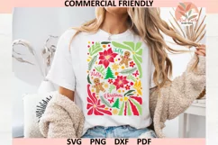 Boho Floral Christmas svg,trendy floral Christmas Hand Drawn Product Image 2