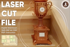 Trophy Cup - Laser Cut File, 3d plywood project of Award Product Image 1