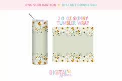 Daisies 20 oz Skinny Tumbler Wrap PNG Product Image 2