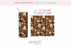 Neutral Clay Ghost 20 oz Skinny Tumbler Wrap PNG Product Image 2