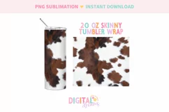 Cowhide 20 oz Skinny Tumbler Wrap PNG Product Image 2