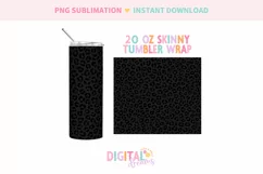 Black Leopard 20 oz Skinny Tumbler Wrap PNG Product Image 2