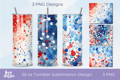 Confetti and Stars 4th of July Tumbler Wraps Patriotic PNG Product Image 2