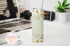 Daisies 20 oz Skinny Tumbler Wrap PNG Product Image 1