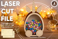 Unicorn layered box with acrylic for sweets - laser cut file Product Image 1