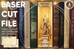 Book nook shelf insert USA laser cut file, Glowforge patten Product Image 2