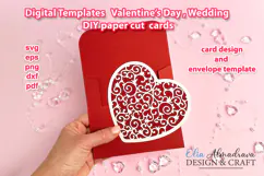 Valentine Day Card Svg| Love Heart card| Cricut Envelope Product Image 1