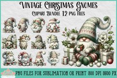 Vintage Christmas Gnomes | Christmas Sublimation Clipart Product Image 1