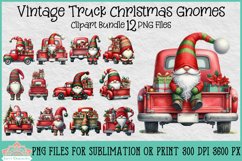 Vintage Truck Christmas Gnomes | Christmas Clipart Product Image 1