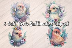 Cute Watercolor Bird Sublimation Clipart Product Image 1