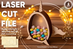 Whale layered box with acrylic for sweets - laser cut file Product Image 1