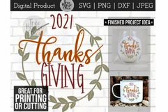 Thanksgiving SVG, Thanksgiving 2021 SVG with Wreath Product Image 1
