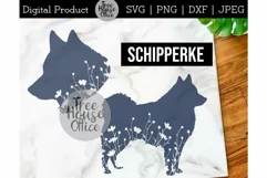 Floral Schipperke SVG, Schipperke with Flowers Wildflowers Product Image 1