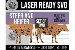 Cow Laser SVG, Floral Steer, Cow with Flowers, Glowforge Product Image 1