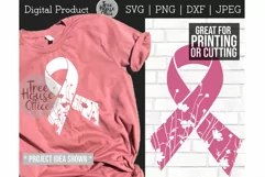 Floral Breast Cancer Ribbon SVG, Pink Ribbon Breast Cancer Product Image 1
