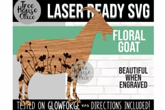Goat Laser SVG, Floral Goat, Goat with Flowers, Glowforge Product Image 1