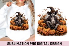 3D Spooky Season Skeleton Png, Halloween Pumpkin PNG Product Image 1