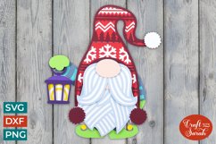 Winter Gnome SVG | Layered Male Snow Gnome SVG Product Image 1