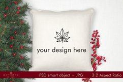 Winter Pillow cover mockup | Christmas pillow mockup Product Image 2