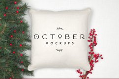 Winter Pillow cover mockup | Christmas pillow mockup Product Image 3