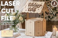Wishing Well - laser cut design, SVG DXF files for laser Product Image 1