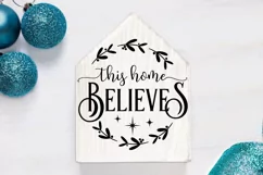 Christmas svg farmhouse sign This Home Believes, pillow svg Product Image 3
