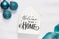 Welcome to our Home Christmas porch door round sign svg Product Image 3