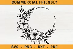 Floral wreath monogram SVG,flower Home wreath monogram SVG 6 Product Image 1
