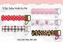Wrist Key Fob Template|Scallop Key Fob SVG|Faux Leather Fob Product Image 1