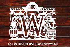 Birthday Pirate Alphabets Svg paper cut Product Image 1