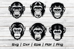 chimpanzee monkey vector Silhouette Svg file Product Image 1