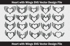 Heart wings Silhouette Svg file cut file Product Image 1