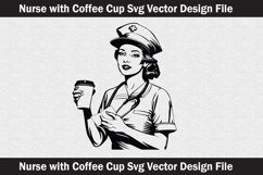 Nurse with coffee cup svg Silhouette Svg file Product Image 2