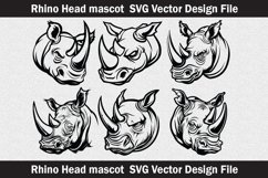 Rhino head mascot svg Silhouette Svg file Product Image 1