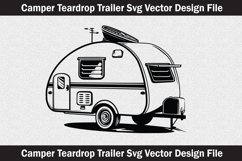 Camper Teardrop Trailer SVG silhouette vector cut file Product Image 2