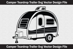 Camper Teardrop Trailer SVG silhouette vector cut file Product Image 2