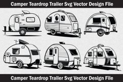 Camper Teardrop Trailer SVG silhouette vector cut file Product Image 1