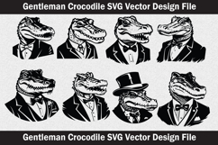 Crocodile Gentlemen SVG design Product Image 1