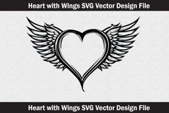 Heart wings Silhouette Svg file cut file Product Image 2