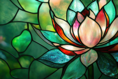 Stained Glass Flower Background Wallpaper Product Image 1