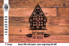 House quotes SVG. My house my rules Laser engraving file. Product Image 2