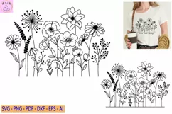Wildflower Blooms Svg, Flower Svg, Blooming Flowers Svg Product Image 1