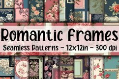 Romantic Floral Frames Digital Papers - Seamless Patterns Product Image 1