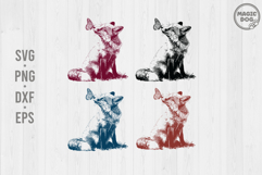 Retro Fox and Butterfly|Cute Baby Fox and Butterfly|Wildlife Product Image 1