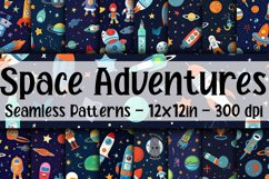 Space Adventures Digital Papers - Seamless Patterns Product Image 1