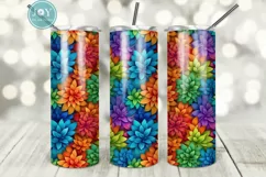 RAINBOW FLOWERS 20oz SKINNY TUMBLER SUBLIMATION DESIGN Product Image 1