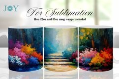 GARDEN MUG WRAP SUBLIMATION DESIGN, COFFEE MUG WRAP Product Image 1