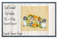 Fall Gnome 20oz Tumbler Wrap, Add Your Own Text, PNG Design Product Image 1