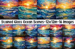 Stained Glass Ocean Scenes Digital Papers Product Image 1